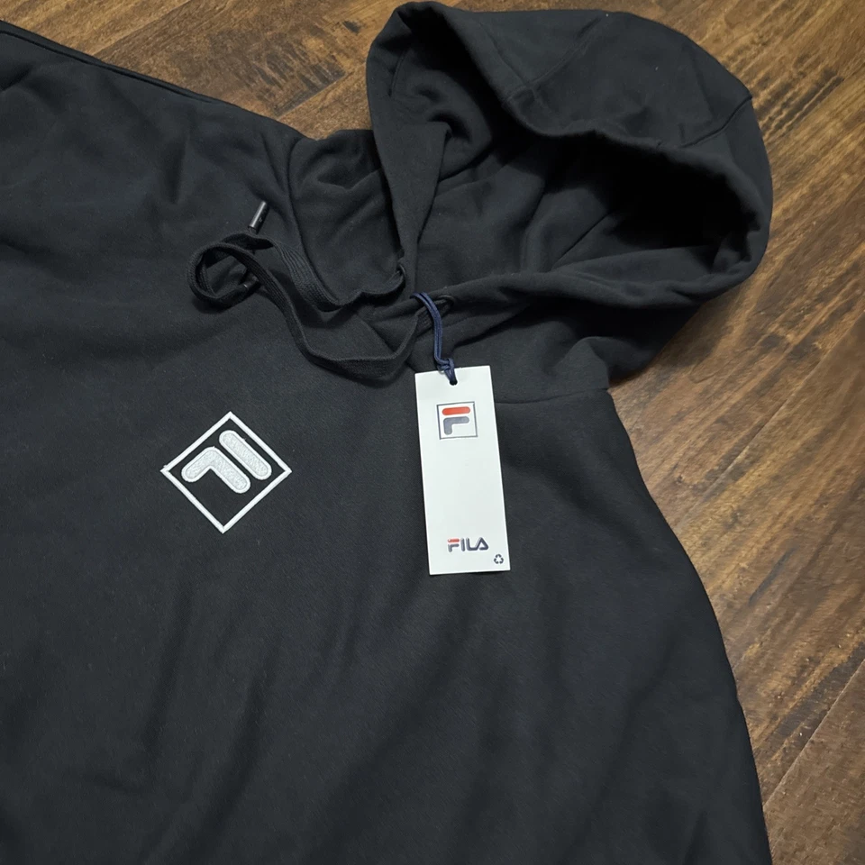 NWT Fila Country Club Hoodie Black Pullover Sweatshirt RU431115-400 Men’s M. D4 - Image 2 of 4