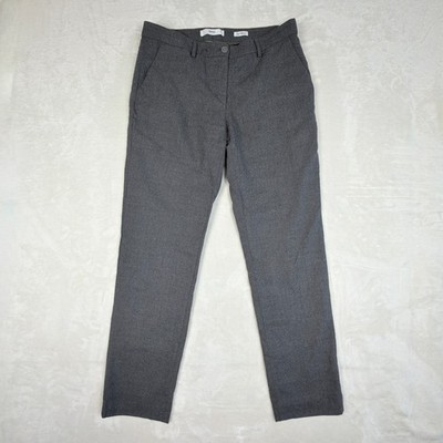 Brax Pants Mens 42 US32 Gray Soft Flannel Monroe Wool Stretch Flat Front Zip Fly