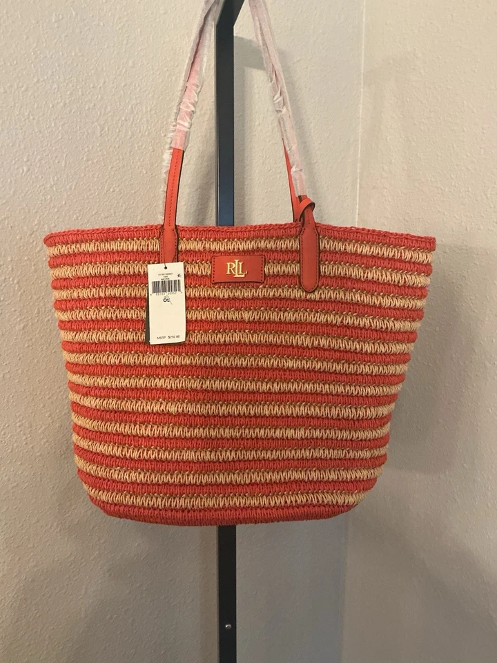 Ralph Lauren Coral Natural Purse NWT $250 - Image 4 of 4