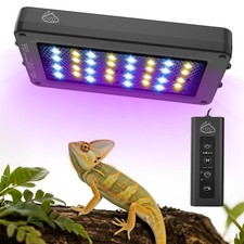 QZQ UVB Light for Reptiles, 24W LED UVA UVB Reptile Lamp with Dimming and 4 L...
