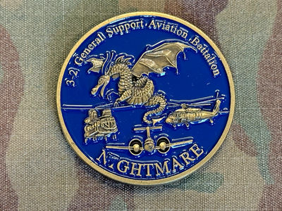 #ad 3 2 General Support Aviation Battalion GSAB Challenge Coin Task Force Nightmare $58.53