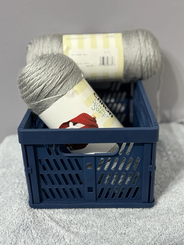 Caron Simply Soft Acrylic Yarn, 3 Skeins, Color Feathered Gray, New - Image 2 of 4