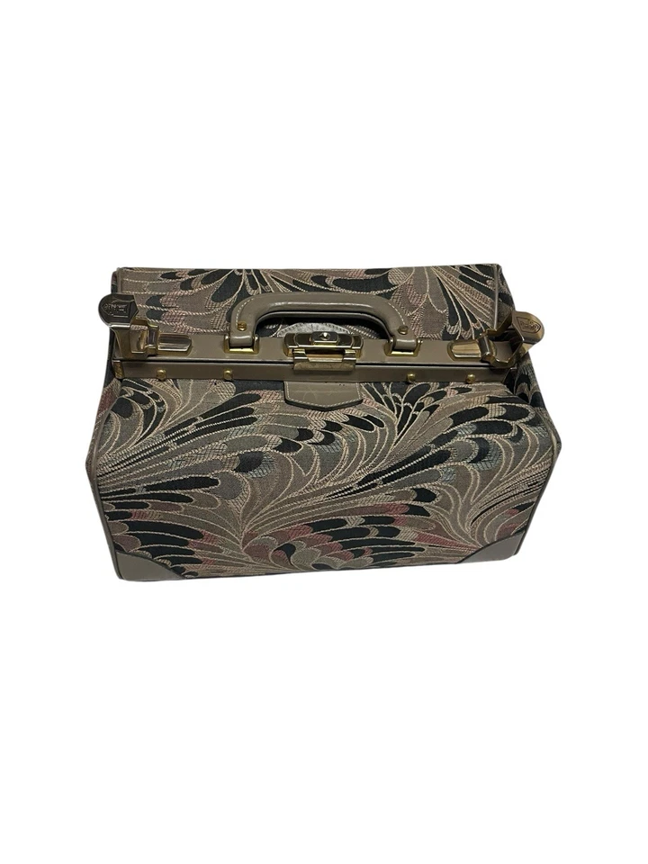 Estuche de tren carisma vintage French Luggage Co bolsa de tapiz maquillaje tocador bolso Foto 3 de 4