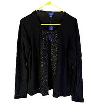 New Pendleton Merino Wool Embellished Lightweight Cardigan Sweater Womens Large