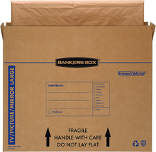 Large Moving Box Set for 55" TVs, Pictures & Mirrors - 4-Pack, 48x4x33