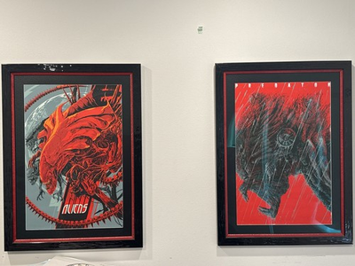 #ad MONDO LIMITED EDITION KEN TAYLOR ALIENS ASH THORP PREDATOR CUSTOM FRANED $1750.00