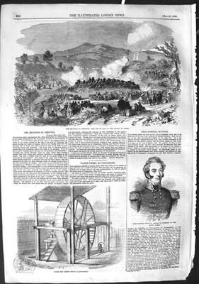 Alter antiker Druck 1855 Ausbruch Vesuv Lava Vulkan Seymour Valparaiso 19.