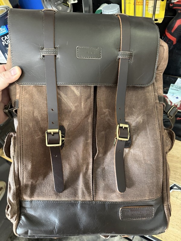 Tripmachine  Rambler Backpack Pannier Canvas Leather  Walker inscribed 