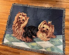 Yorkshire Terrier Tapestry Throw Blanket Pickens Woven Fringe Dogs