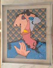 Enrico Baj Serigrafia Originale Incorniciata Molto Bella