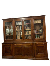 Antica libreria in noce con piano estraibile  epoca 800 Piemontese