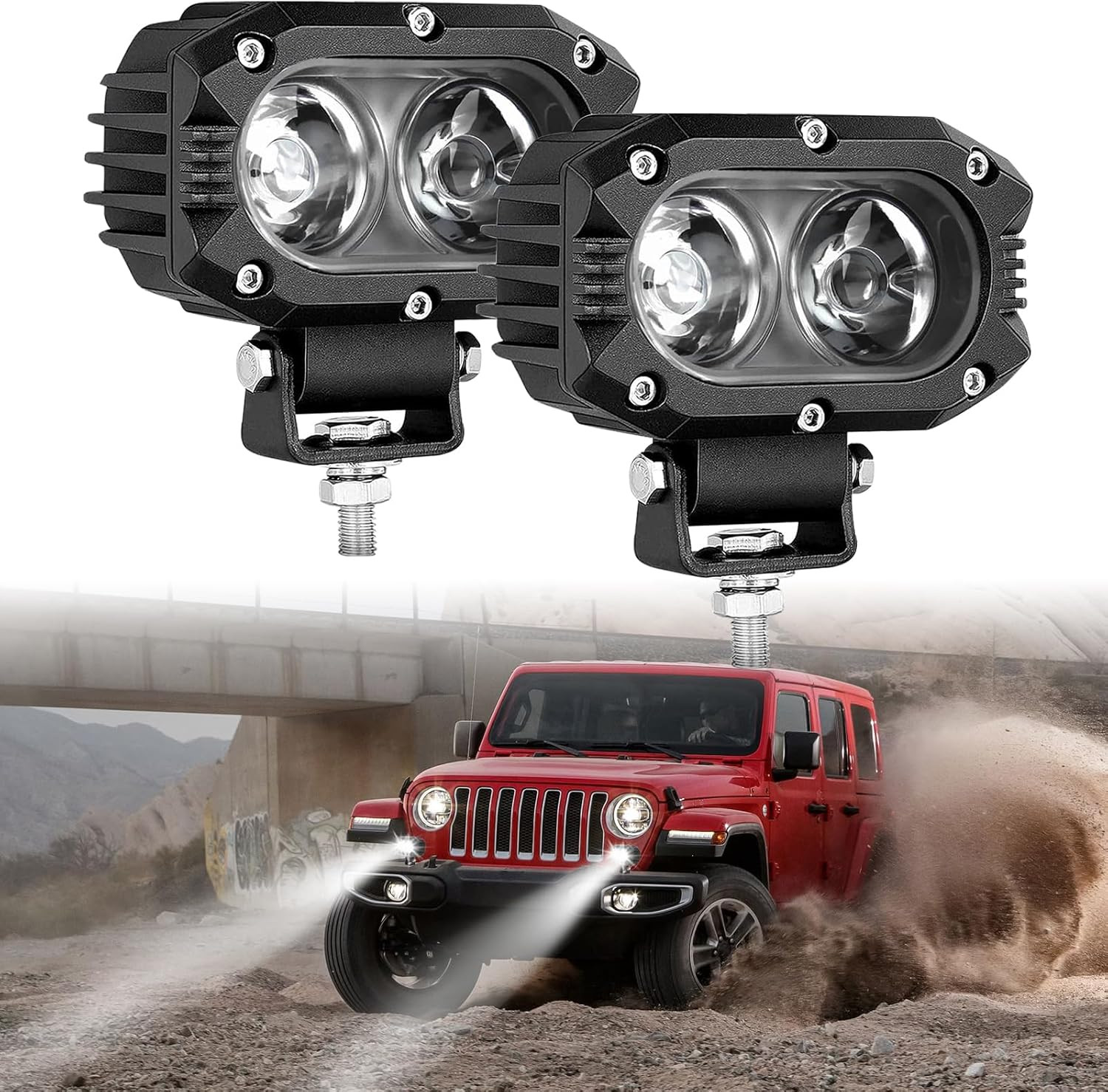 Kit 2 Faretti LED 48W 4" Cubo Bianco: Upgrade Fari Fuoristrada SUV