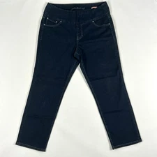 Jag Jeans Women's Pull-on High Rise Slim Leg Stretch Blue Denim Jeans Size 16