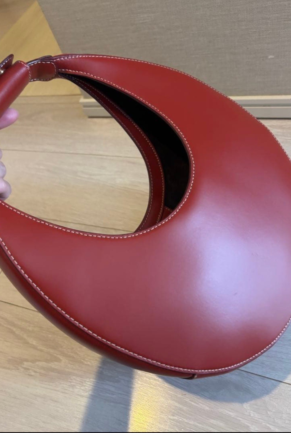 STAUD Good Night Moon Bag Red 30cm Fashion Handbag image 5