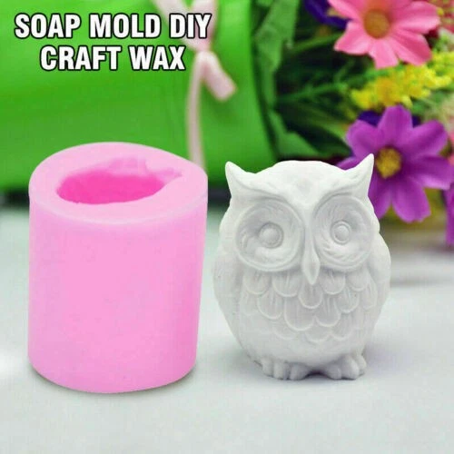 Molde para artesanato novo molde de sabão coruja silicone vela arte 3D faça você mesmo cera de pássaro resina - Imagem 3 de 4