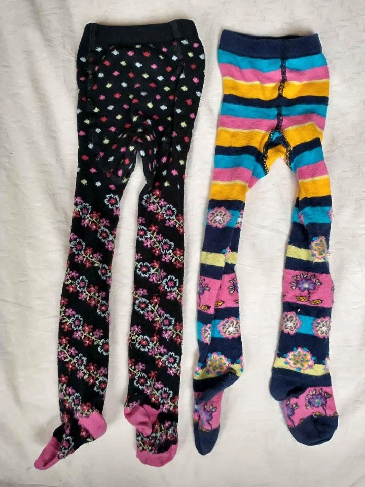 Hanna Andersson 80/90 Toddler 2 3 Girls Leggings w/ Feet Flower