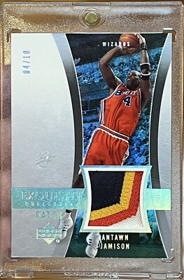 ANTAWN JAMISON 2004-05 EXQUISITE #42P 4 CLR Jersey Patch # d 4/10 JERSEY # 1/1