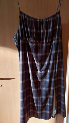 Damen Trägerkleid bunt mit Karomuster Größe US 22   34 (56-60) Shein Fit Neu mit