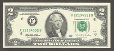 United States of America 2 Dollars 1995; UNC; F-1936F; Jefferson;  F  Atlanta