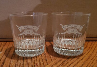 CHIVAS REGAL (SET OF 2) Vintage Scotch Whiskey Glasses *Made by VONPOK of Italy*