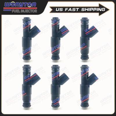 Set of 6 Fuel Injectors 2F1E-A7A EV6 For 2002-2003 Ford Mercury 3.0L V6 Gas