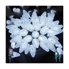 C9 LED Christmas Lights Outdoor, 81 Feet 100 LED String Lights with Timer & 8...