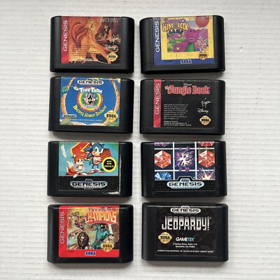 Sega Genesis Game Lot of 8 Eternal Champions Sonic Lion King Cart Only Untested