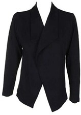 Knit Drapey Black Open Front Blazer Jacket