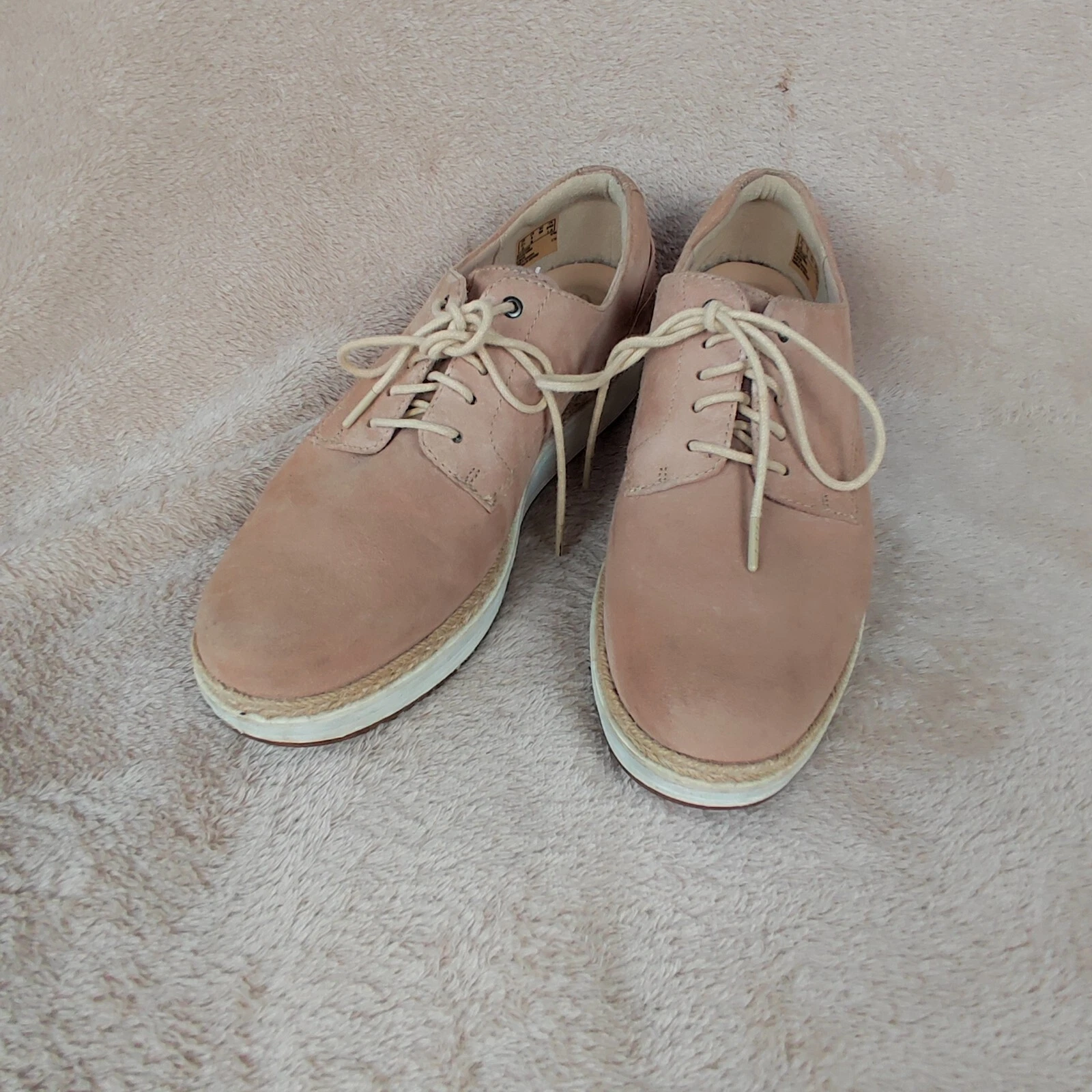 Mocassini Oxford Clarks Artisan Teadale Rhea donna beige scamosciati stringati taglia 5 5 D