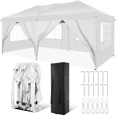 10x20 Heavy Duty Pop Up Canopy Commercial Tent Waterproof Gazebo Outdoor  Anti UV