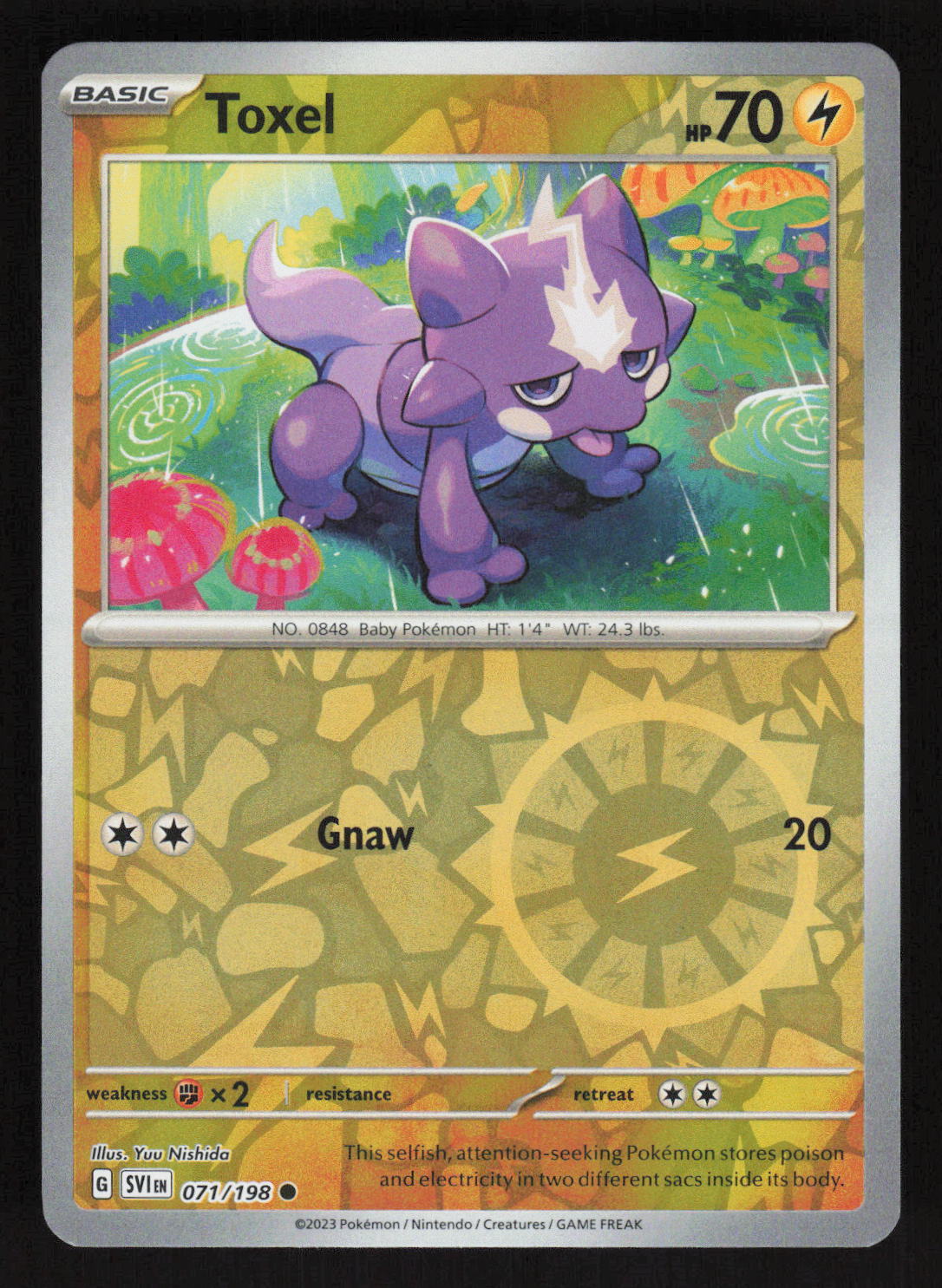 Pokemon Toxel071/198 71/198 Reverse Holo Foil Card TCCCX