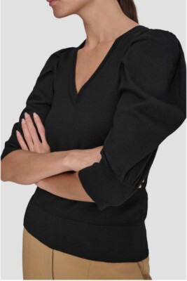 Open Edit Puff Sleeve V-neck $69 Size L