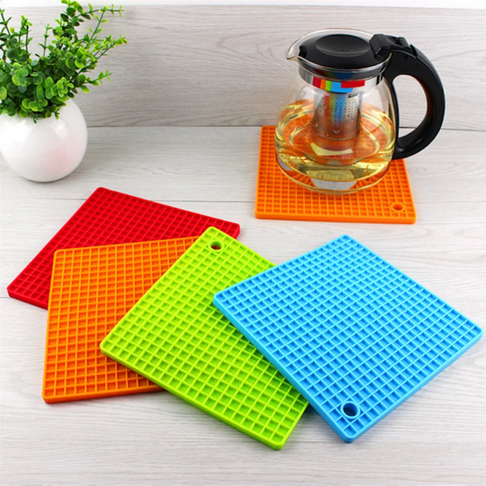 TOPFUNTERSETZER SILIKON 4 STÜCK Topflappen 4er Set, Extrem Hitzebeständig, Pink - Bild 4 von 4