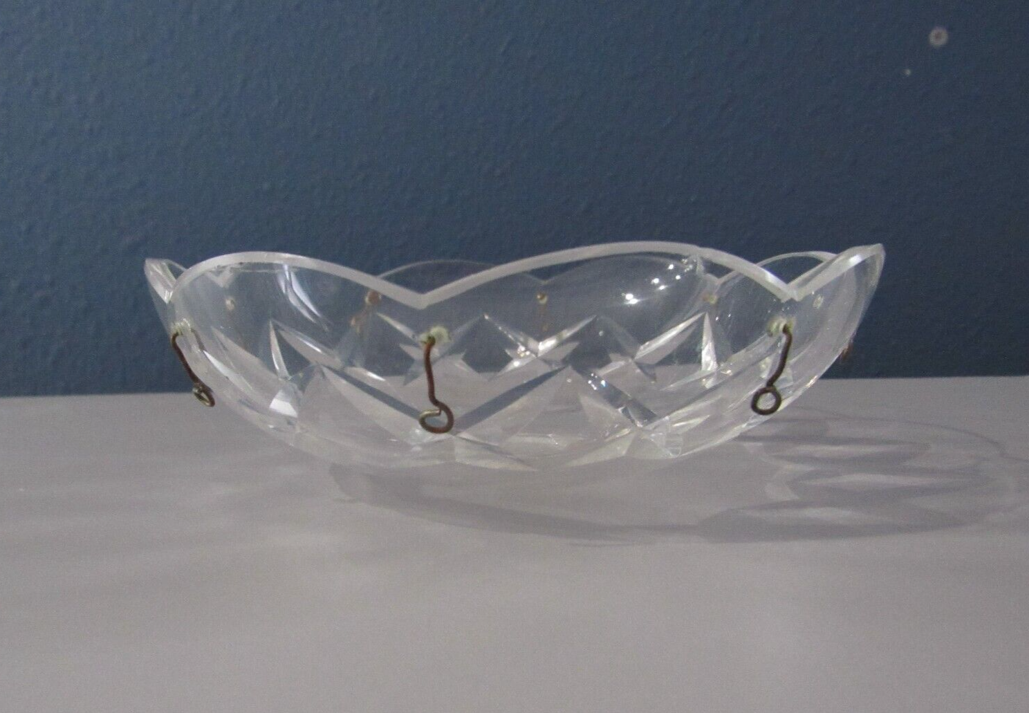 Vintage Quality Cast Lead Crystal Bobeche Candle Cup Chandelier Light