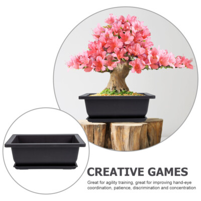 5 Sets Decorative Planter Dwarf Trees Window Flower Pot Plastic Bonsai Imitation Purple Sand Small Basin Bed Container Pots
