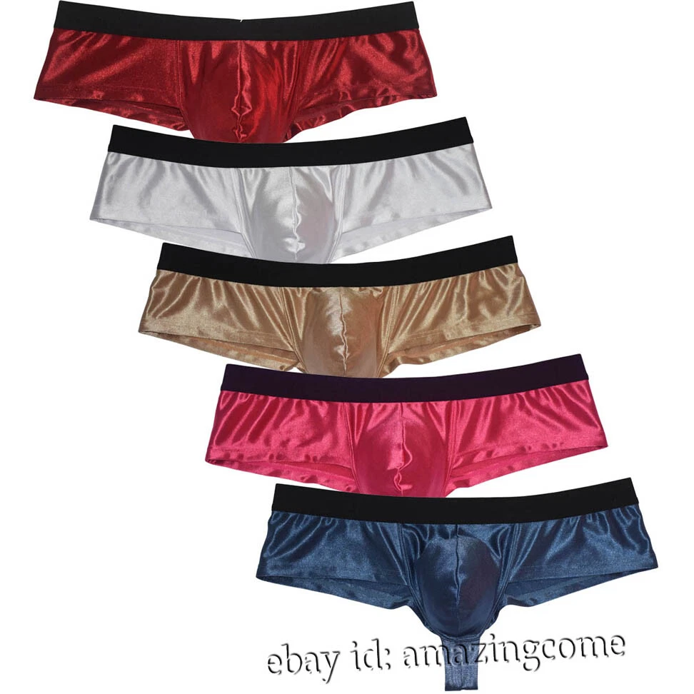 Hombres Calzoncillos Boxer Descarados Ropa Interior Brillante 1 2 Cobertura Bikini Pantalones Cortos Tanga Ba les