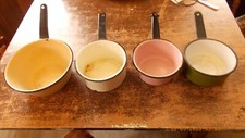 VINTAGE ENAMELWARE SAUCE PANS-4