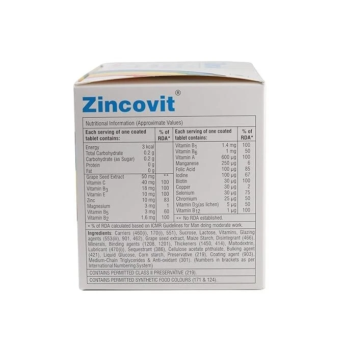 Multivitamínico Multimineral Zincovit con Semilla de Uva (60 Fichas) (ENVÍO GRATUITO) Foto 2 de 4