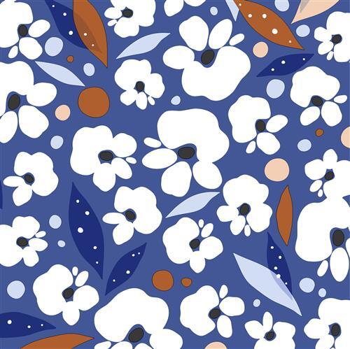 20 Cocktailservietten Artist Floral Blumen Retro Natur Kunst Blau Weiß 24X24Cm-image