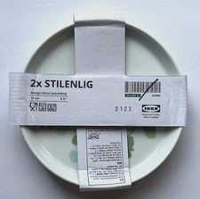 Lot of 2 IKEA Stilenlig Side Plate / Bread & Butter 6.5"  Green Leaves New