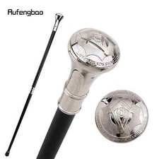 White Freemasonry Freemasons VG Totem Relief Walking Cane Knob Walking Stick