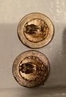 Vintage Gay Boyer singed Gold tone and green earrings round clip on — photo 4