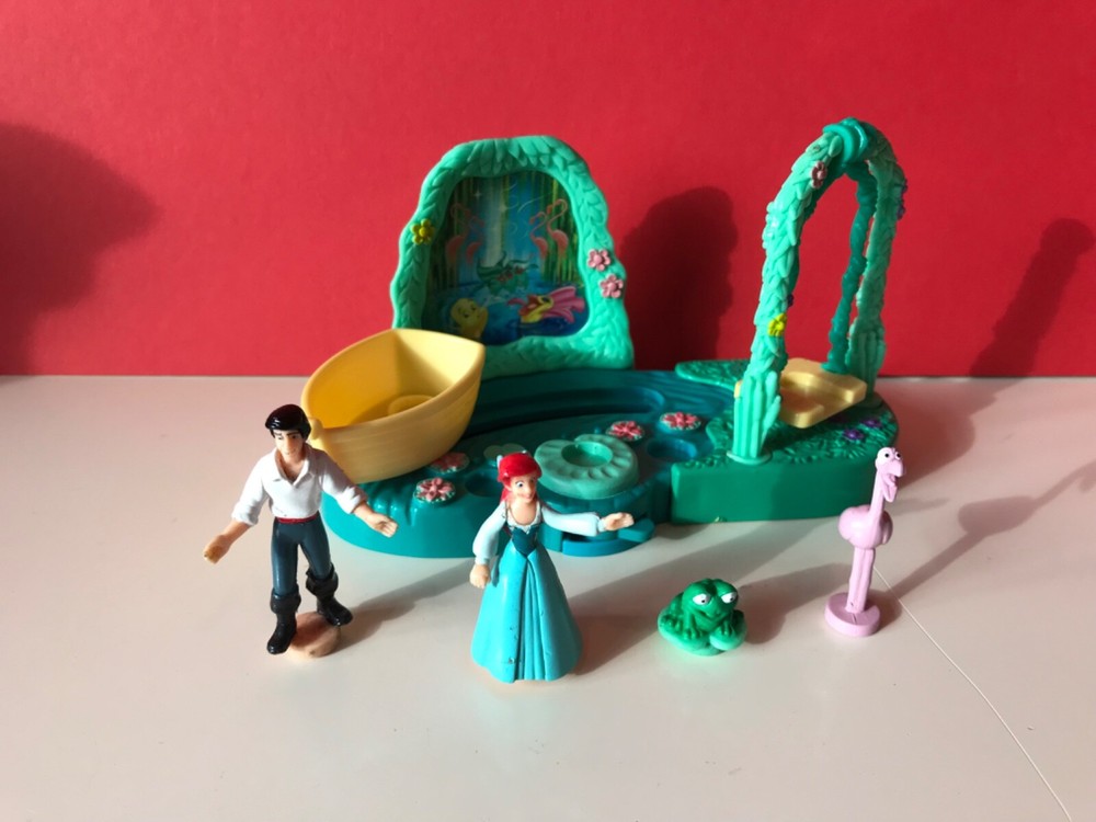Disney Polly Pocket ARIEL THE LITTLE MERMAID BOAT KISS THE GIRL PLAYSET w Figure