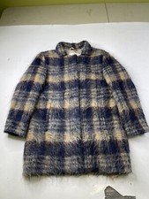 Closed Bubble Pori Coat Size Xs Alpaca Mohair Wool Blend Plaid Jacket Womens