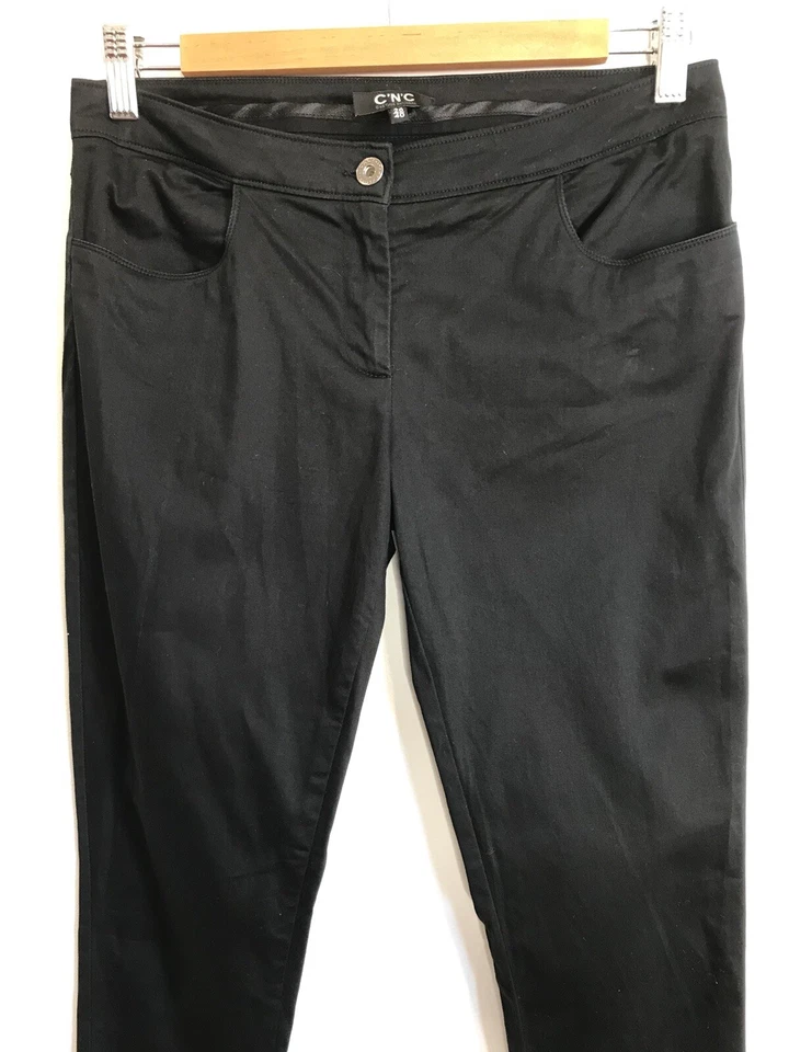 C’N’C Costume National Size 26/40 (8) Black Cotton Pants Made In Italy Designer - Image 2 of 4