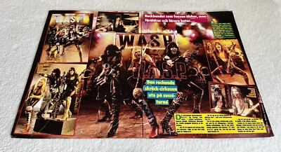W.A.S.P 1984 WASP BLACKIE Clipping Poster Swedish Music magazine