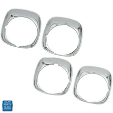 1969 Firebird Trans Am Headlamp Light Bezel Inner Outer Chrome LH RH Set of 4