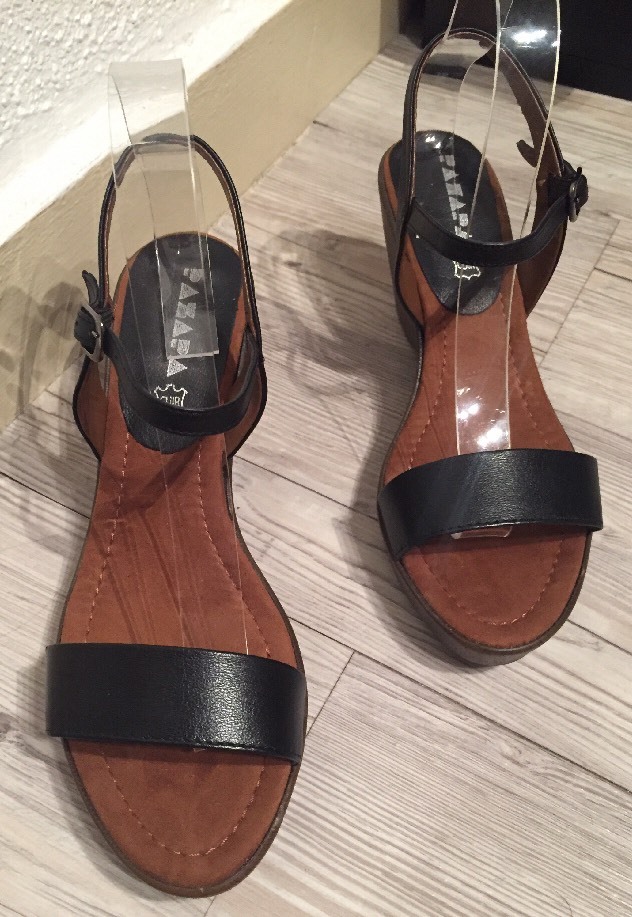 Sandales Talons Hauts Pazapa En Cuir Noir - Pointure 40 - Neuf Avec Emballage - Destockage
