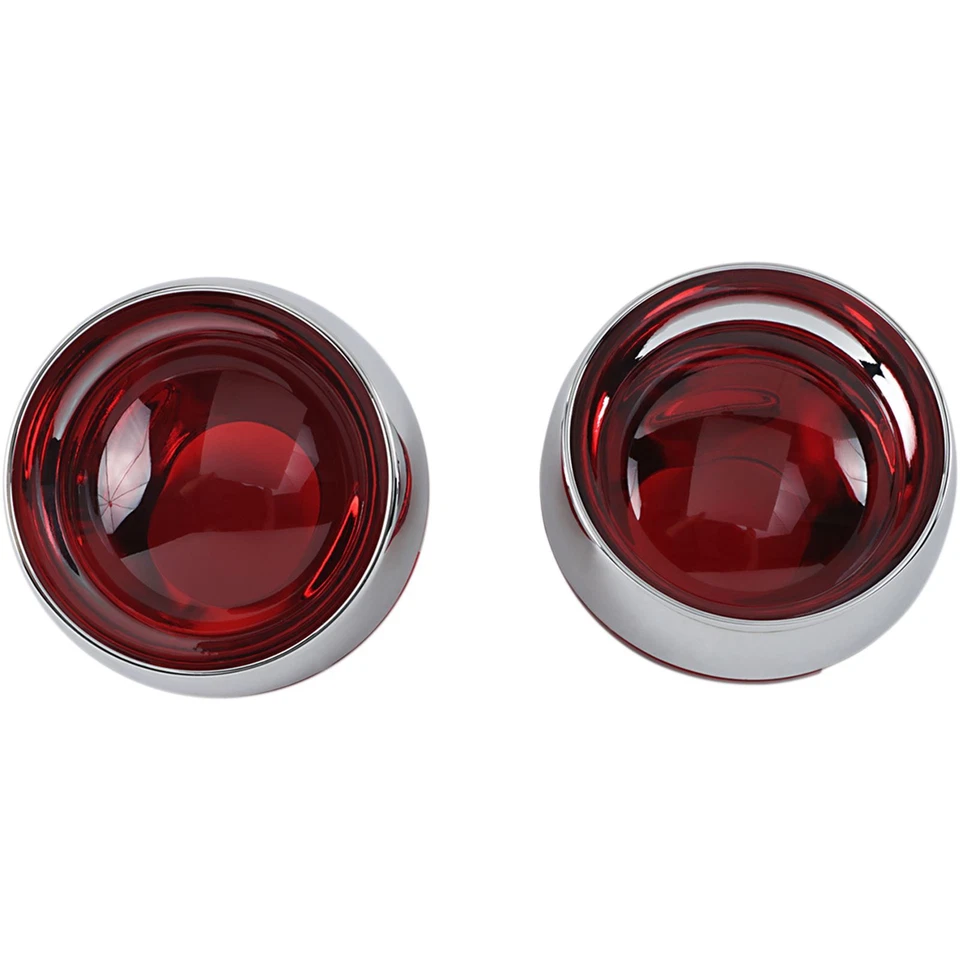 Deep Dish Bezels - Chrome - Red Lenses For Many Honda And Kawasaki Models 2269 - Image 2 of 4