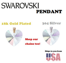 Swarovski Crystal 6228 Xilion 18mm Heart PENDANT  CHARM  Clear AB